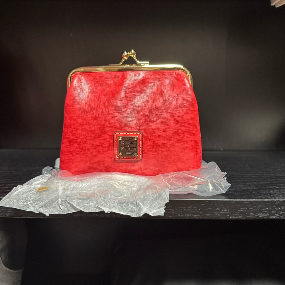 NWT- Dooney & Bourke Framed Purse in Tomato Red Saffiano Leather